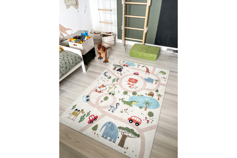 Dětský kusový koberec Bambino 1165 Zoo 80x150 cm (obrázek 13)