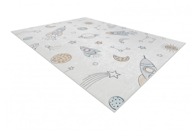 Dětský kusový koberec Bambino 1278 Space rocket cream 2
