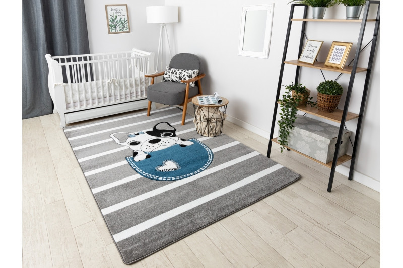 Dětský kusový koberec Petit Bulldog grey 4