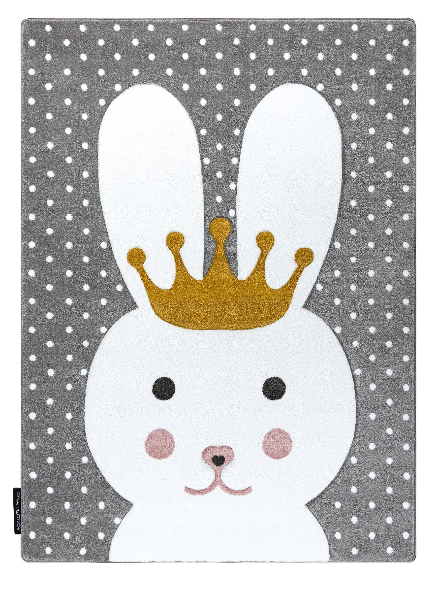 Dětský kusový koberec Petit Bunny grey