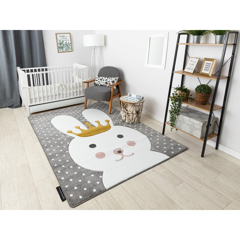Dětský kusový koberec Petit Bunny grey 3