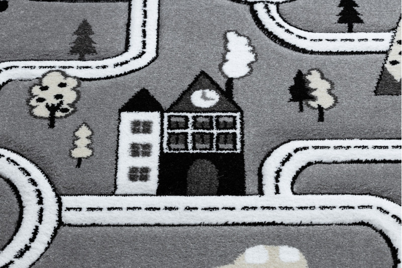 Dětský kusový koberec Petit Town streets grey 5