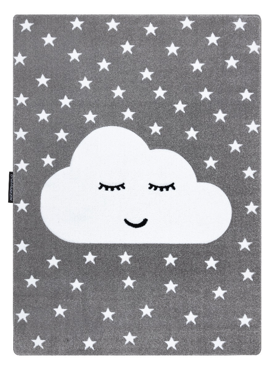 Dětský kusový koberec Petit Cloud stars grey