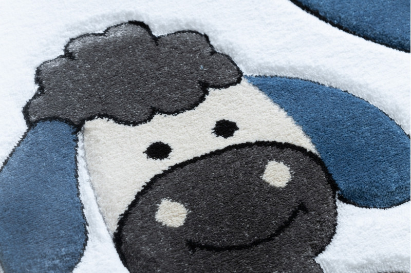 Dětský kusový koberec Petit Farm animals blue 5