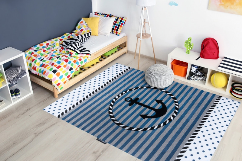 Dětský kusový koberec Petit Marine anchor sea blue 3