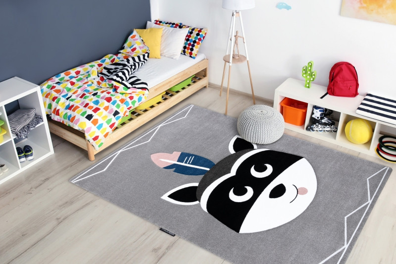Dětský kusový koberec Petit Raccoon mukki grey 3