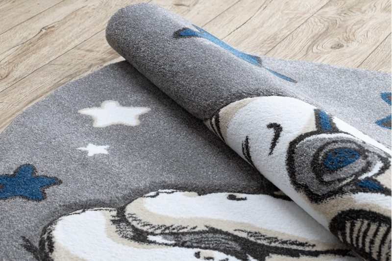 Dětský kusový koberec Petit Elephant stars grey kruh 5