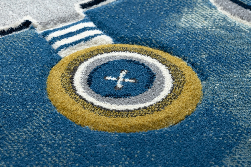 Dětský kusový koberec Petit Helicopter blue 4