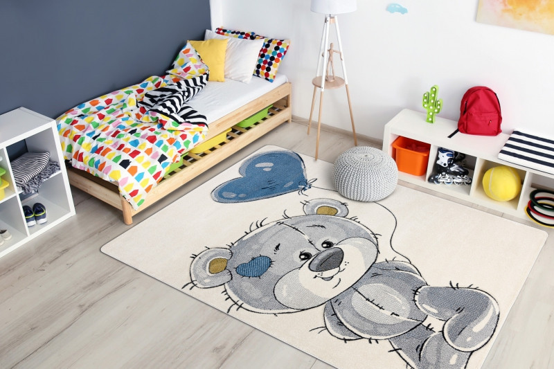 Dětský kusový koberec Petit Teddy bear cream 3