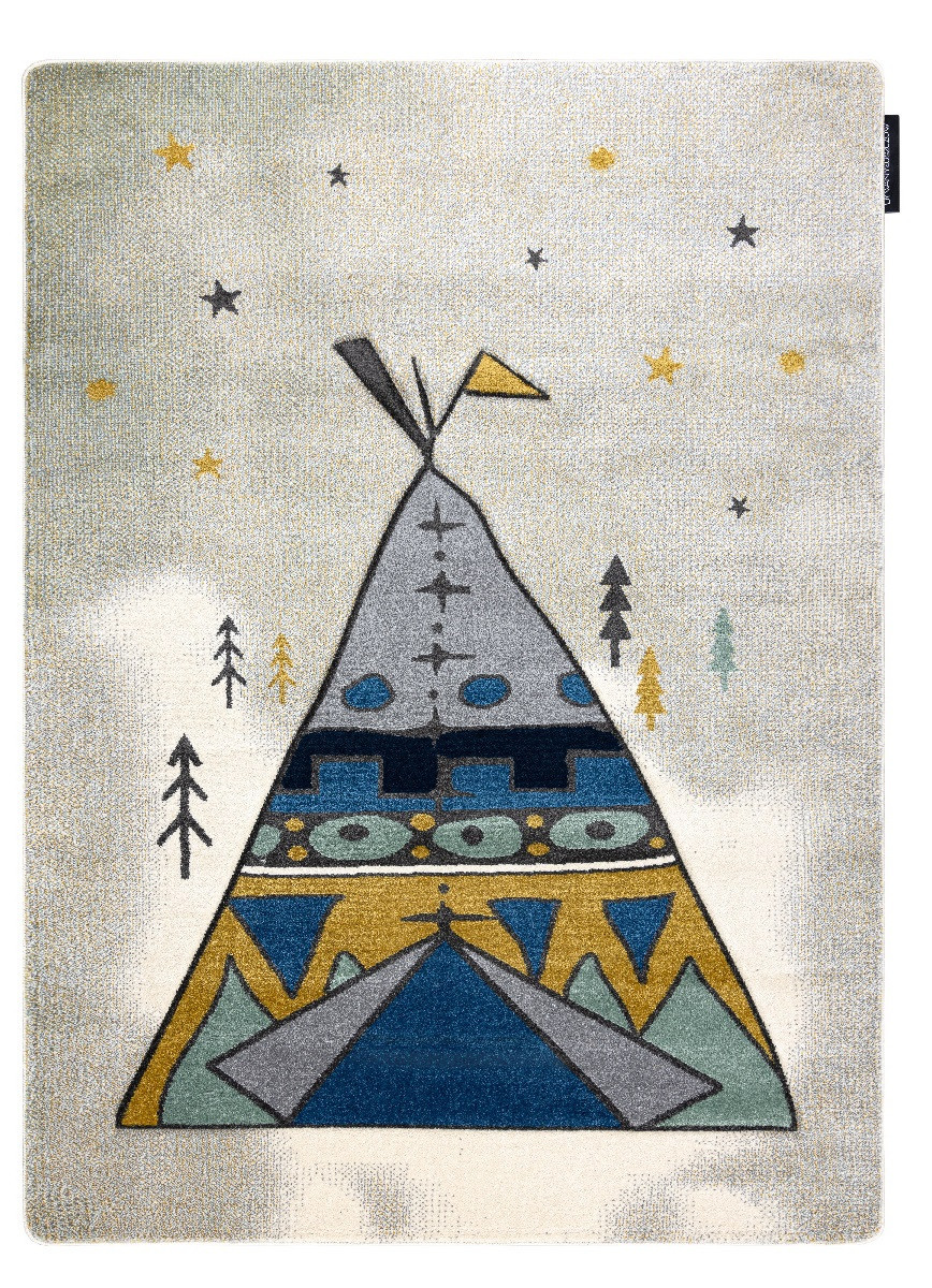Dětský kusový koberec Petit Tipi grey
