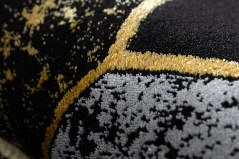 Kusový koberec Gloss 400B 86 3D geometric black/gold 5