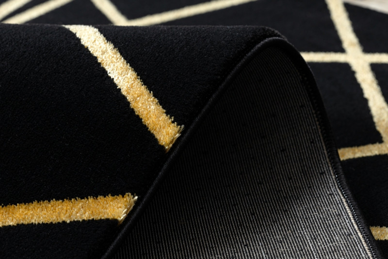 Kusový koberec Gloss 406C 86 geometric black/gold 3