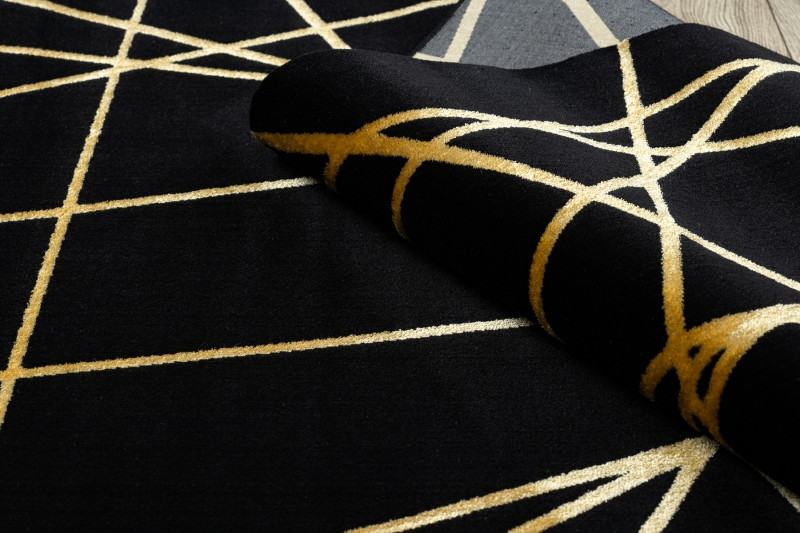Kusový koberec Gloss 406C 86 geometric black/gold 5