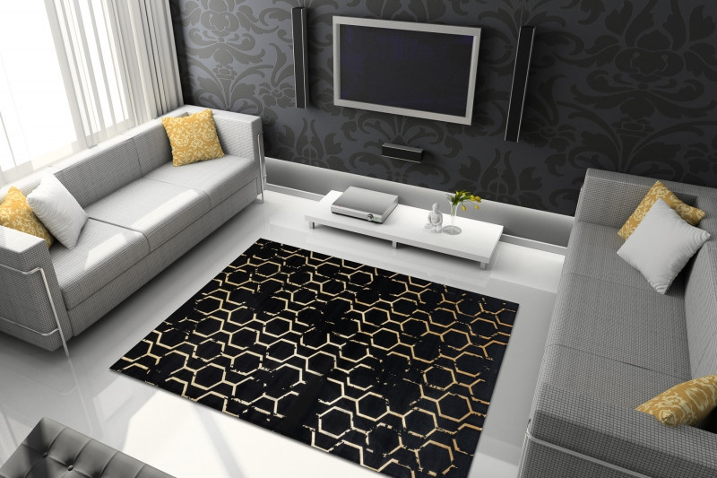 Kusový koberec Gloss BB407C C72 86 black/gold 120x170 cm (obrázek 14)
