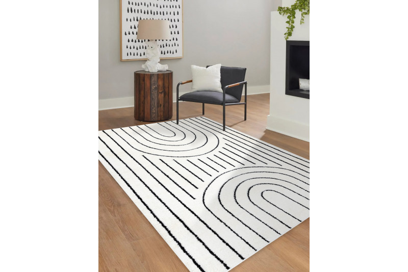 Kusový koberec Mode 8494 geometric cream/black 80x150 cm (obrázek 9)