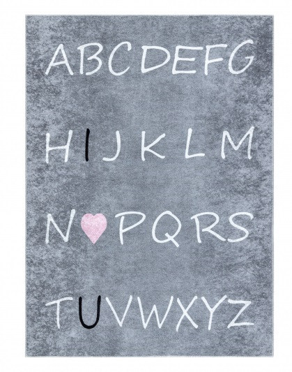 Dětský kusový koberec Junior 52063.801 Alphabet grey