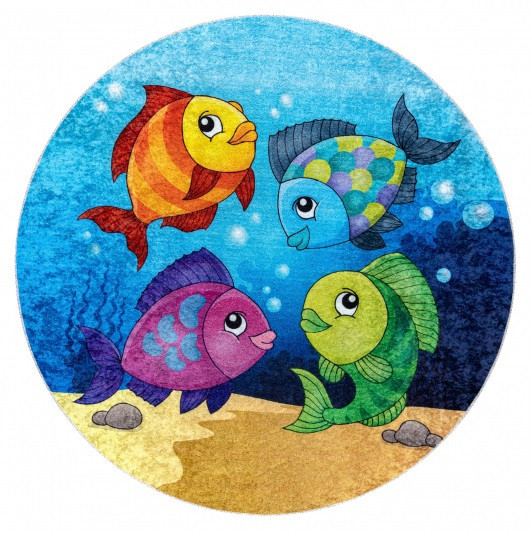 Dětský kusový koberec Junior 51594.801 Ocean Kruh Ø 80 cm
