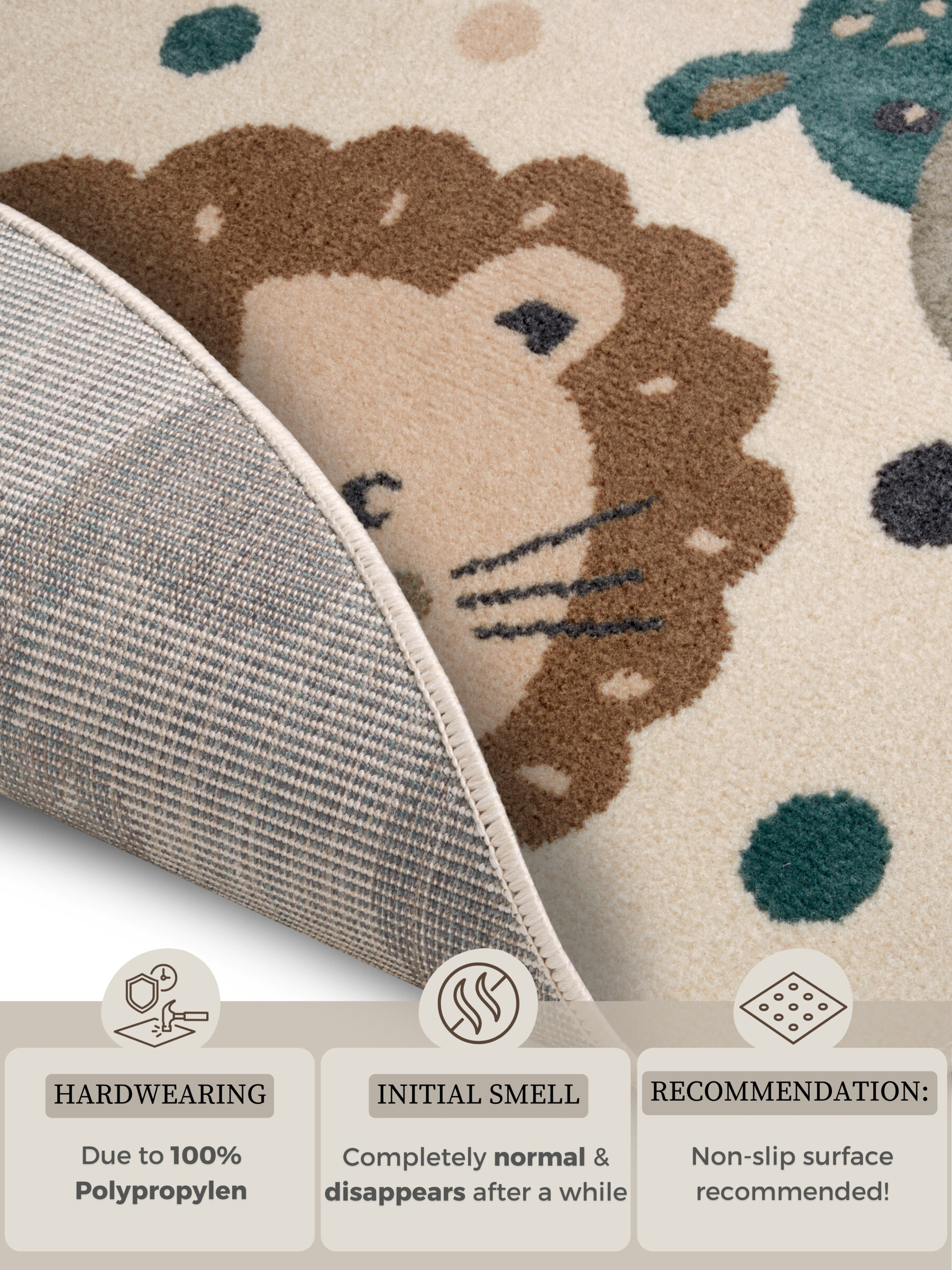 Dětský koberec Adventures 105968 Cream Brown Blue kruh Kruh Ø 100 cm 5