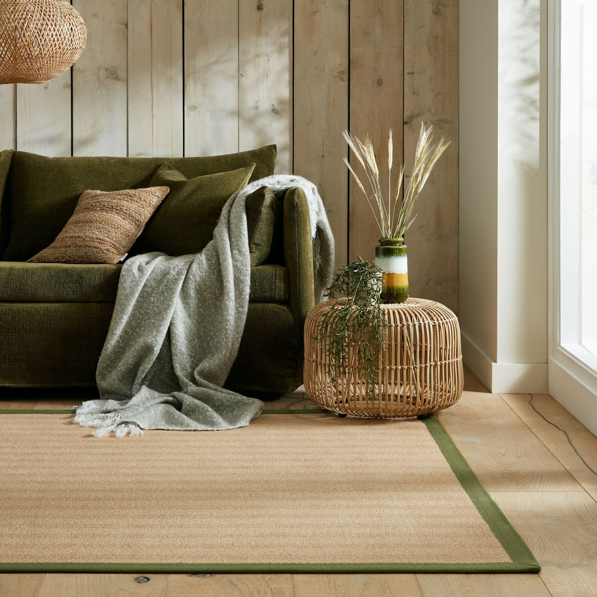 Kusový koberec Herringbone Border Kira Green 4