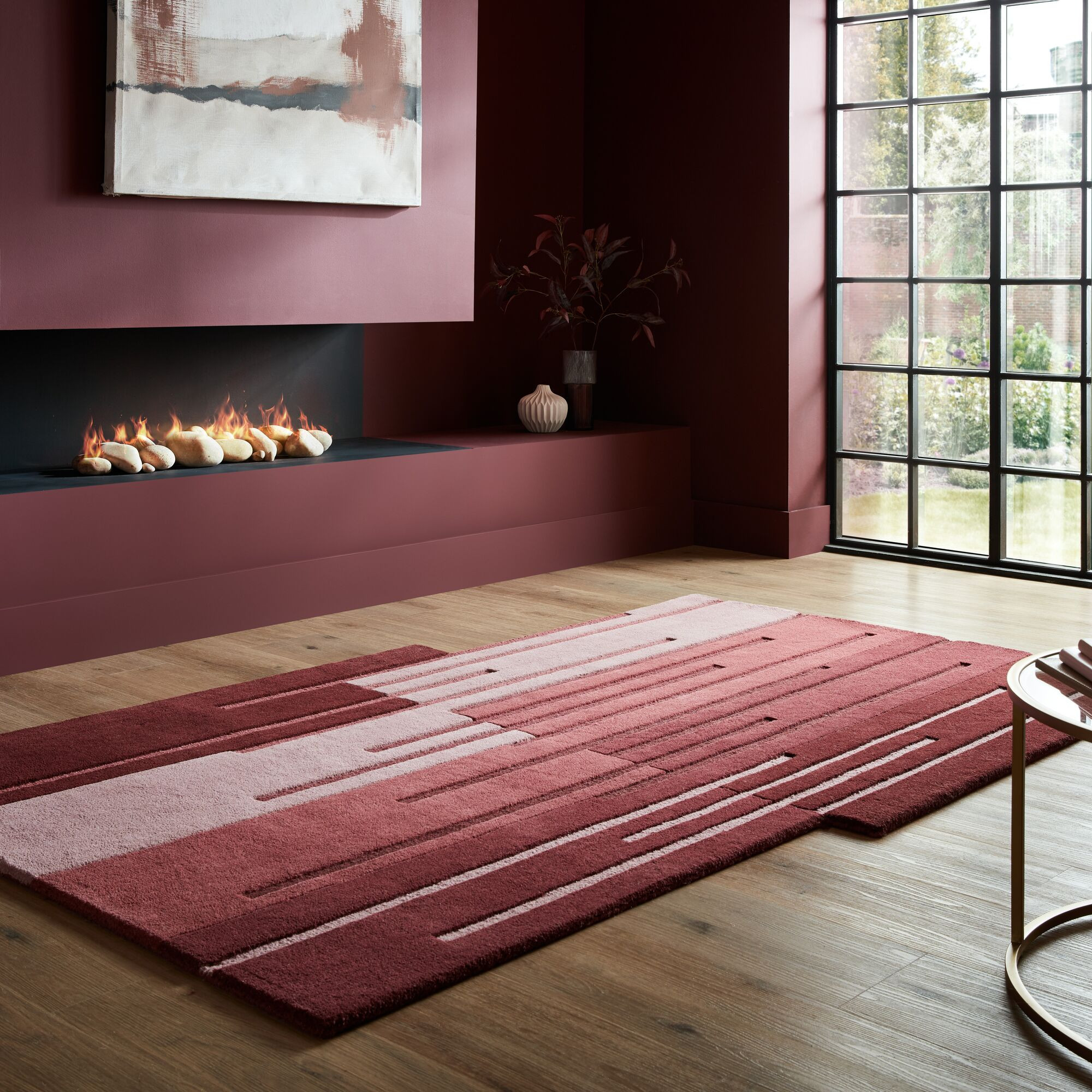 Ručně všívaný kusový koberec Abstract Split Ombre Red 3