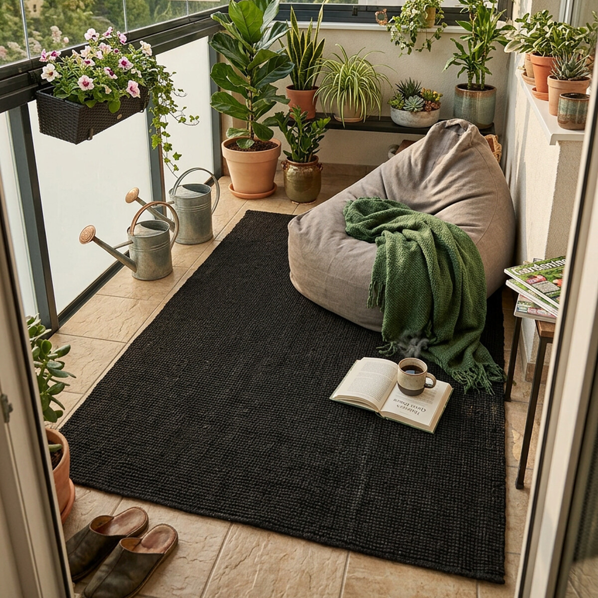 Kusový koberec Bouclé Jute 105976 Black 160x230 cm (obrázek 11)