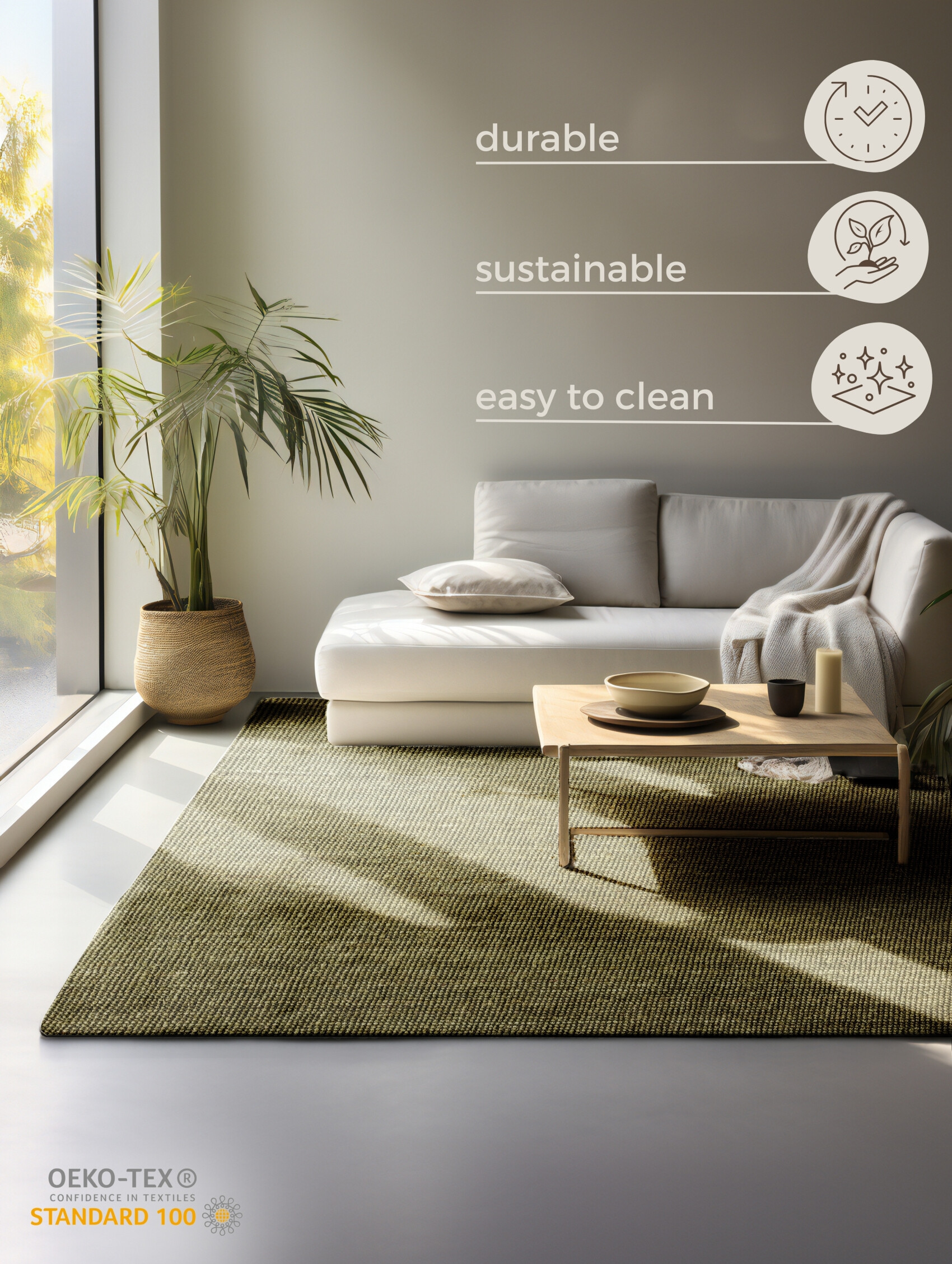 Kusový koberec Bouclé Jute 105977 Jungle Green 120x170 cm (obrázek 8)