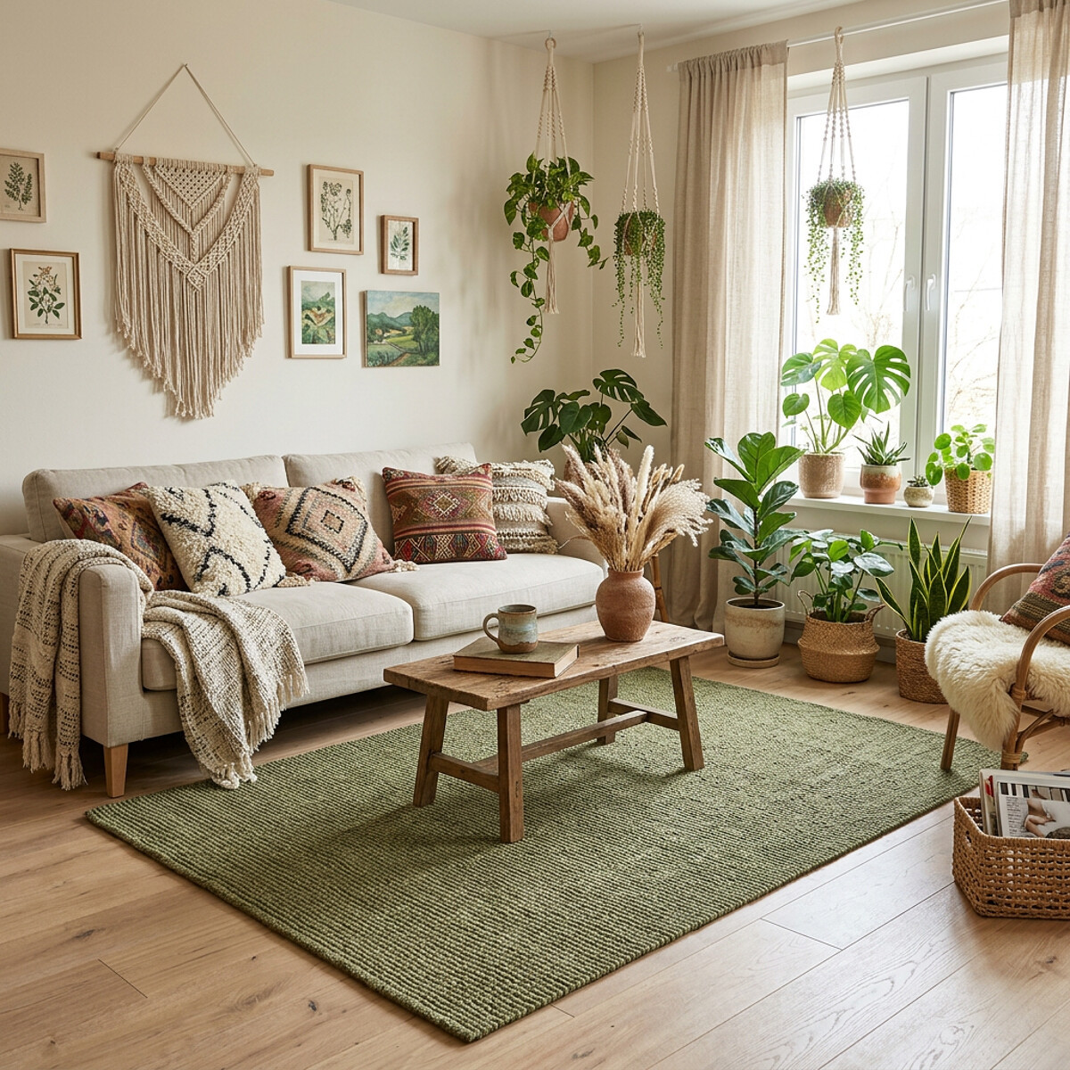 Kusový koberec Bouclé Jute 105977 Jungle Green 120x170 cm (obrázek 10)