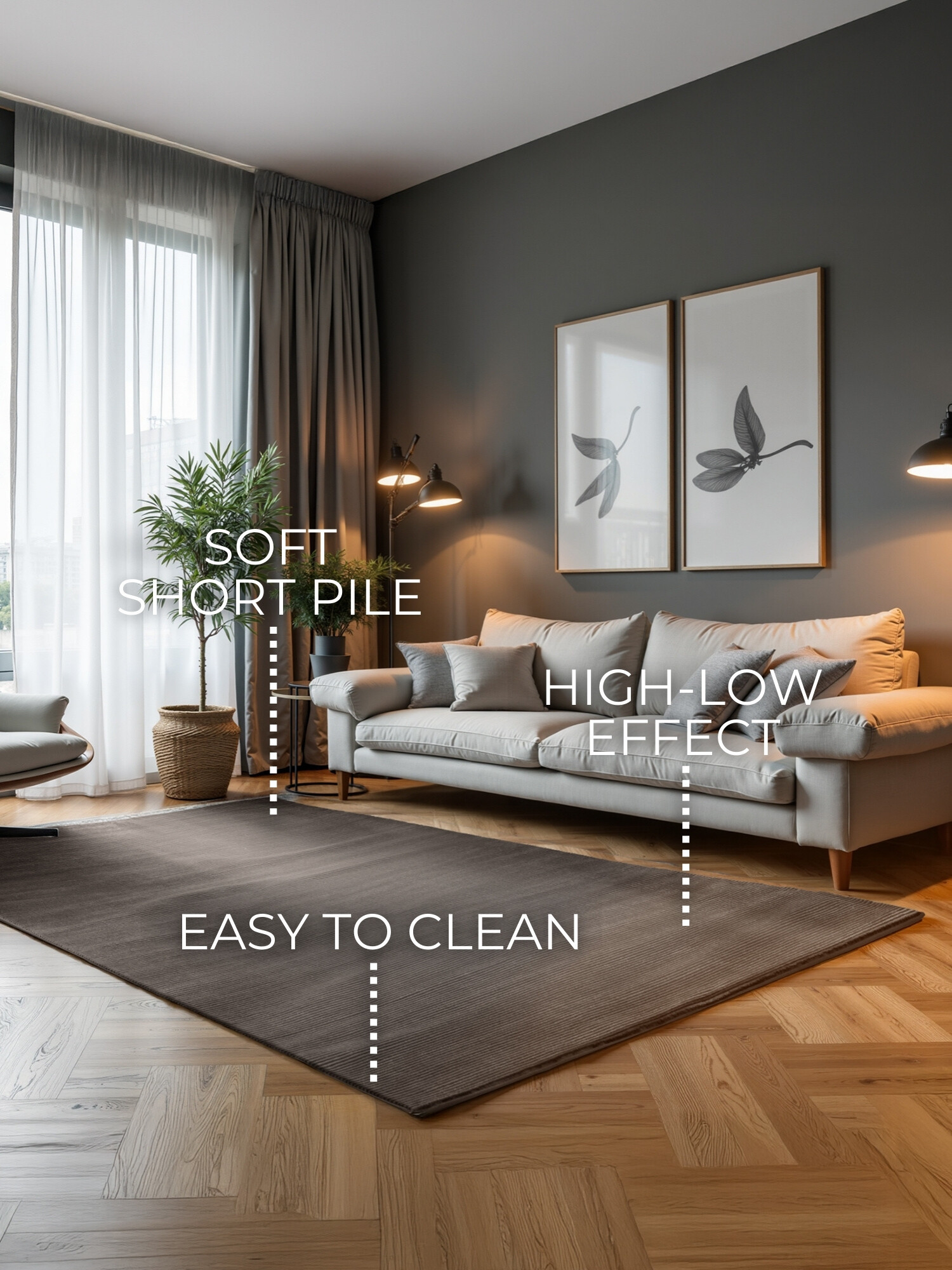 Kusový koberec Perles 106187 Cream Anthracite z kolekce Elle 120x170 cm (obrázek 11)