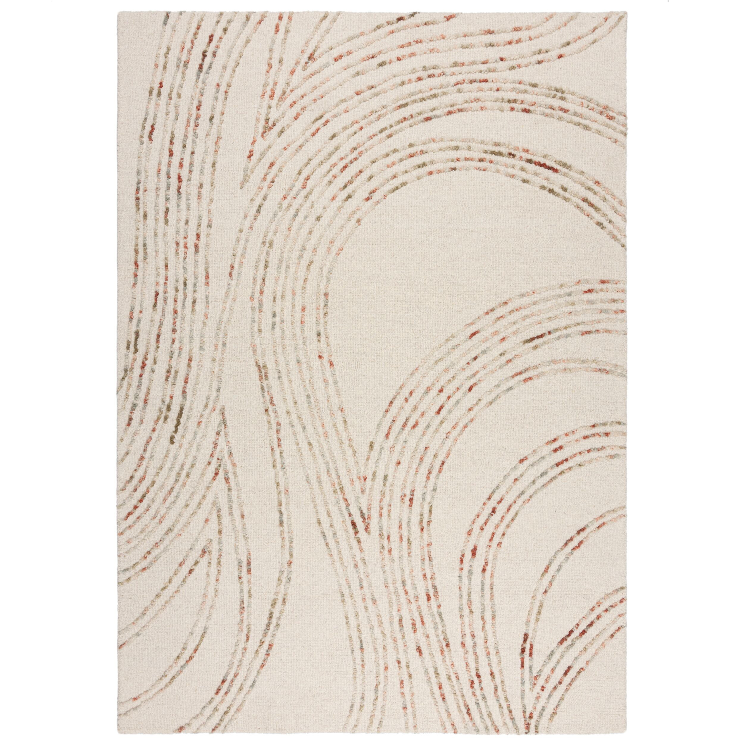 Kusový koberec Memphis Abstract Swirl Natural/Orange