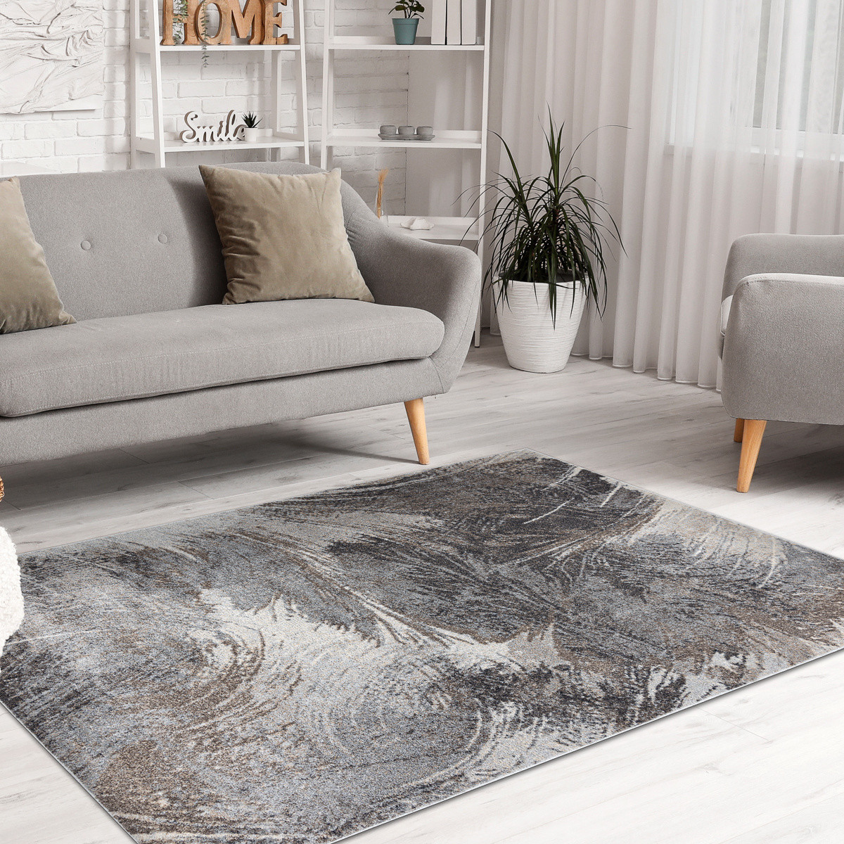Kusový koberec Fusion 9617 dark grey/brown 80x150 cm (obrázek 7)