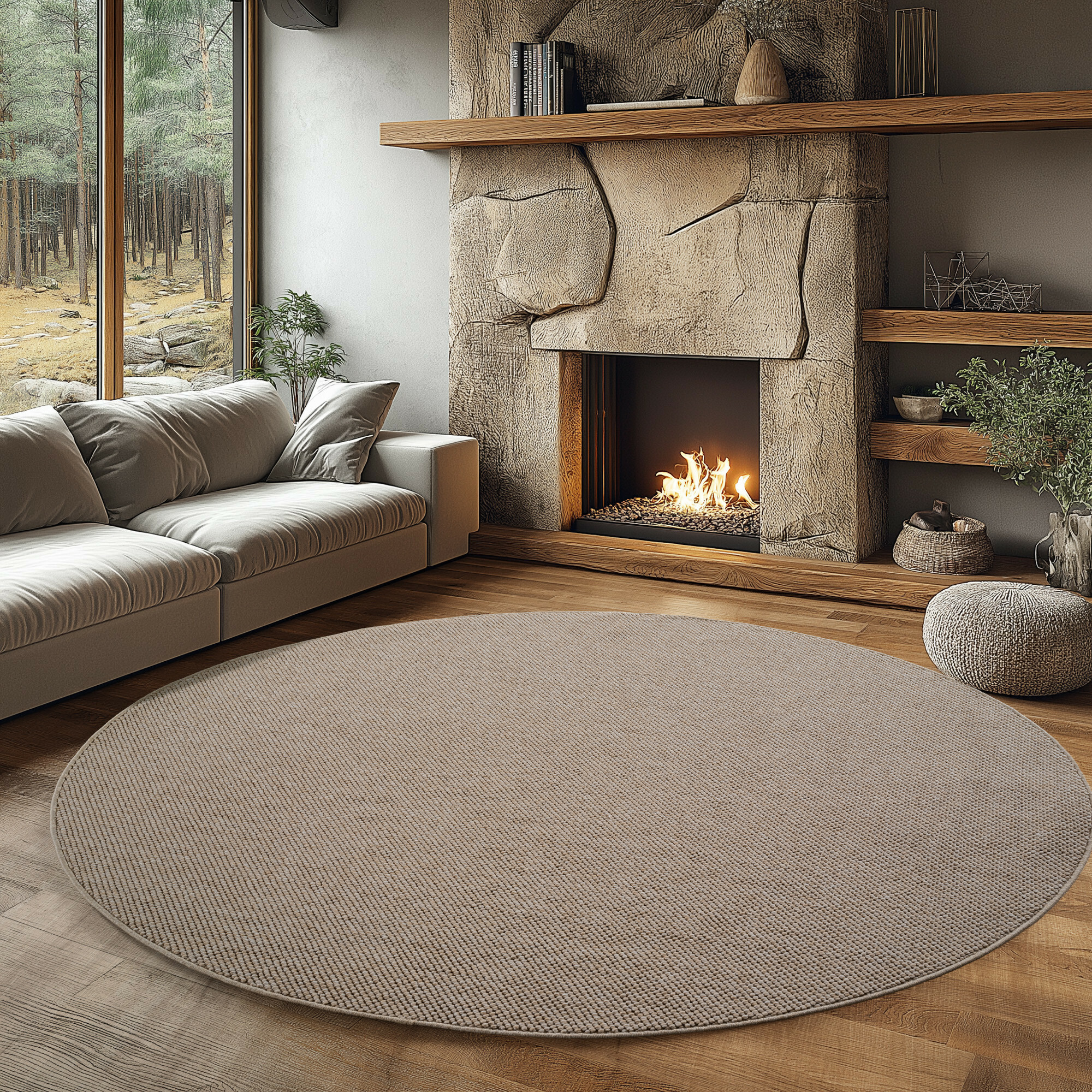Kusový koberec Helix 2200 beige kruh 2