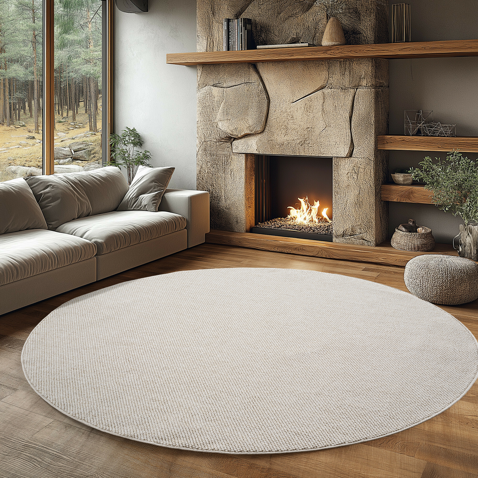 Kusový koberec Helix 2200 cream kruh 2