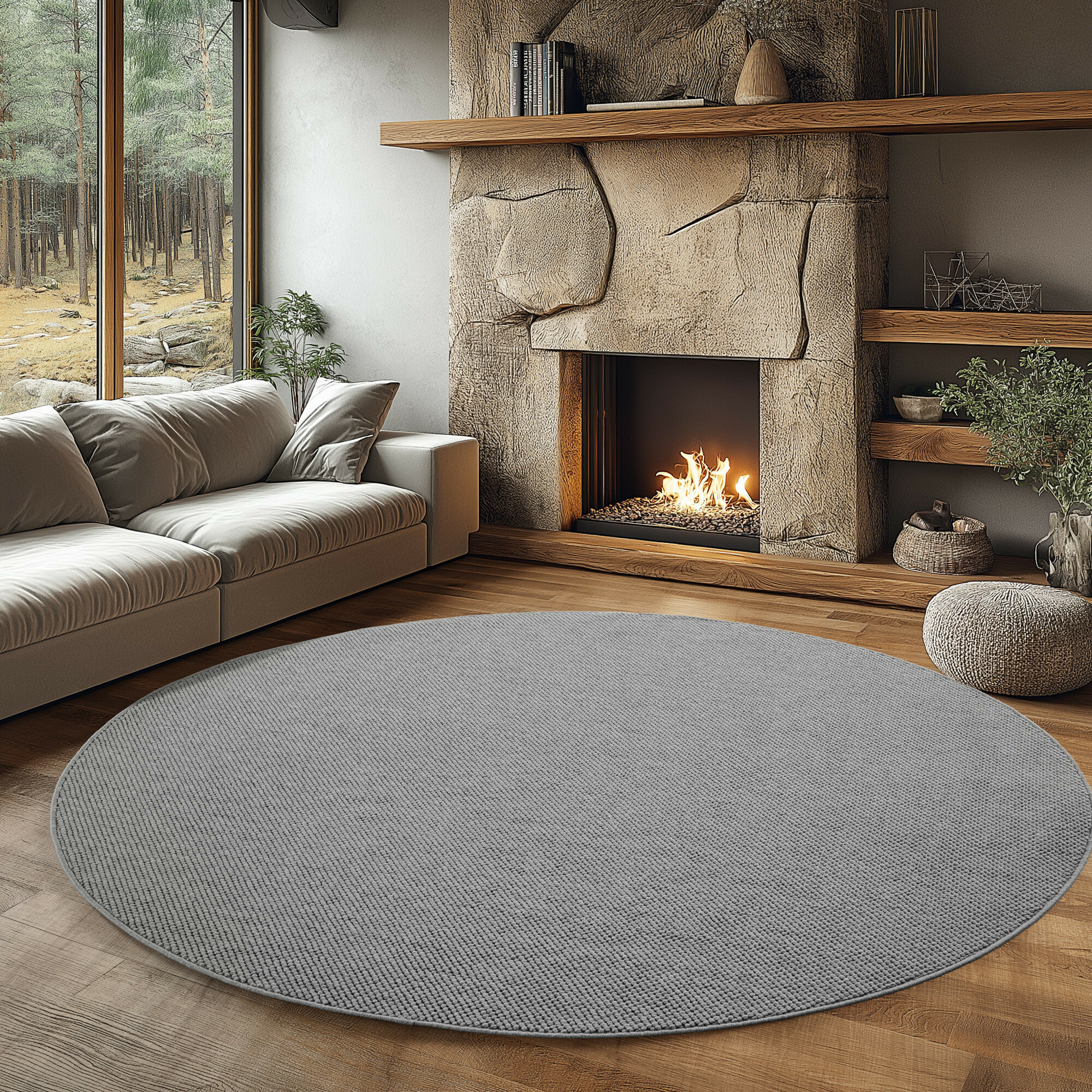 Kusový koberec Helix 2200 silver kruh 2