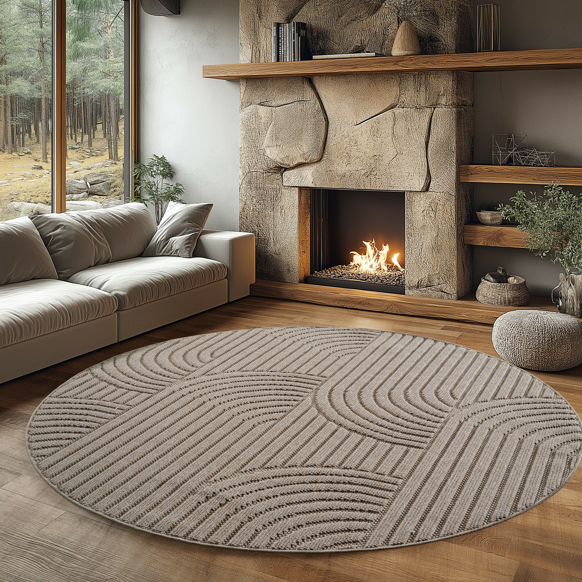 Kusový koberec Helix 2201 beige kruh 2