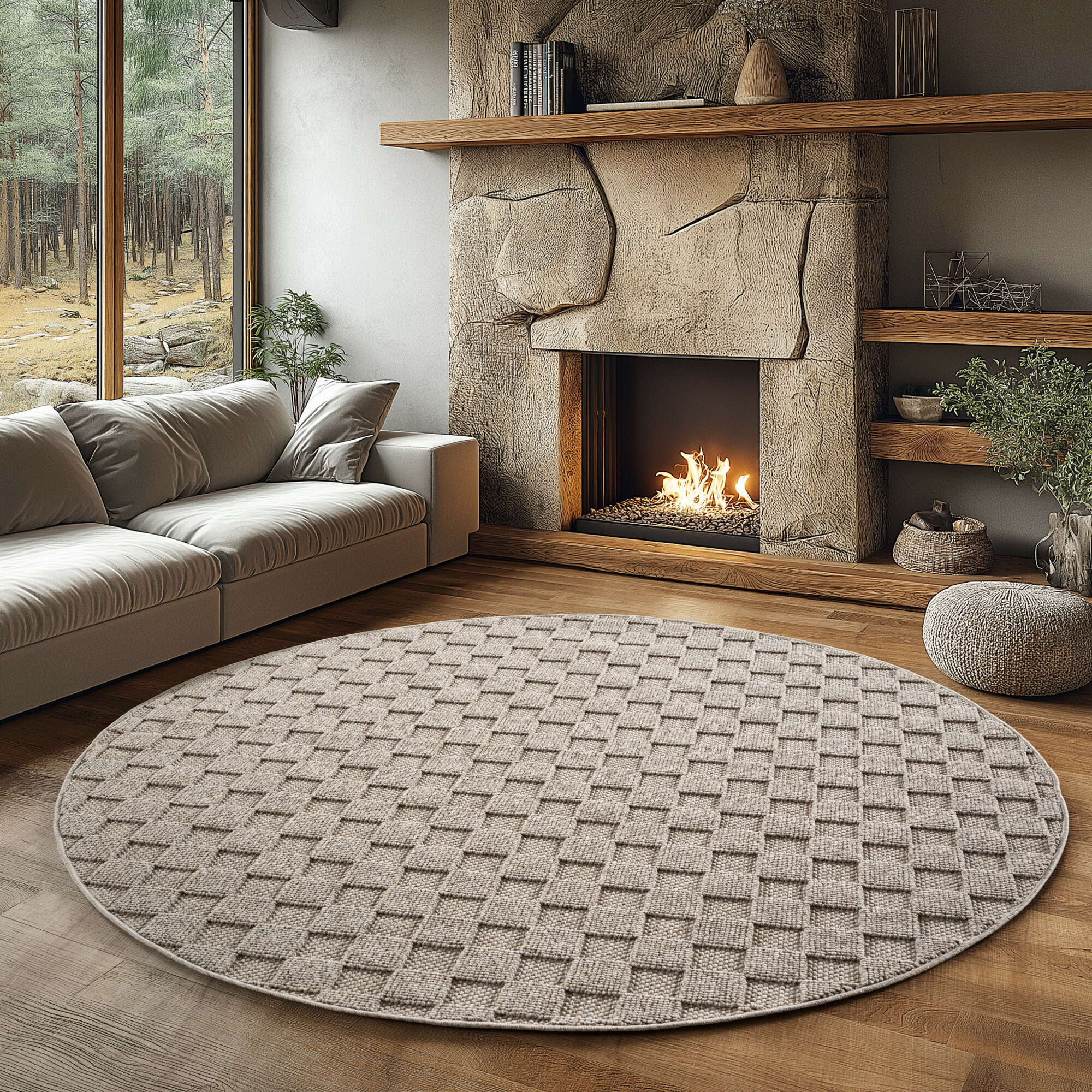 Kusový koberec Helix 2203 beige kruh 2