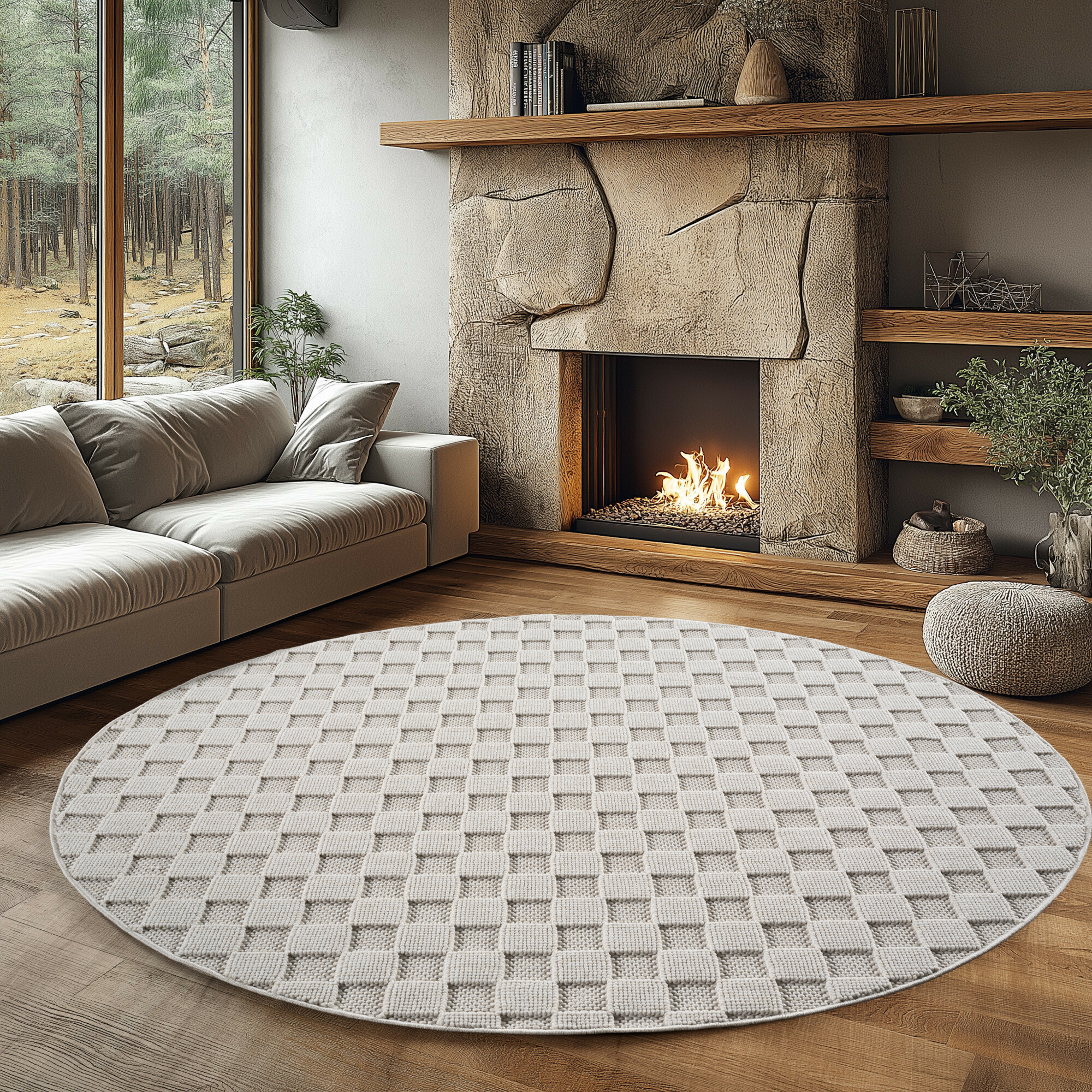 Kusový koberec Helix 2203 cream kruh 2
