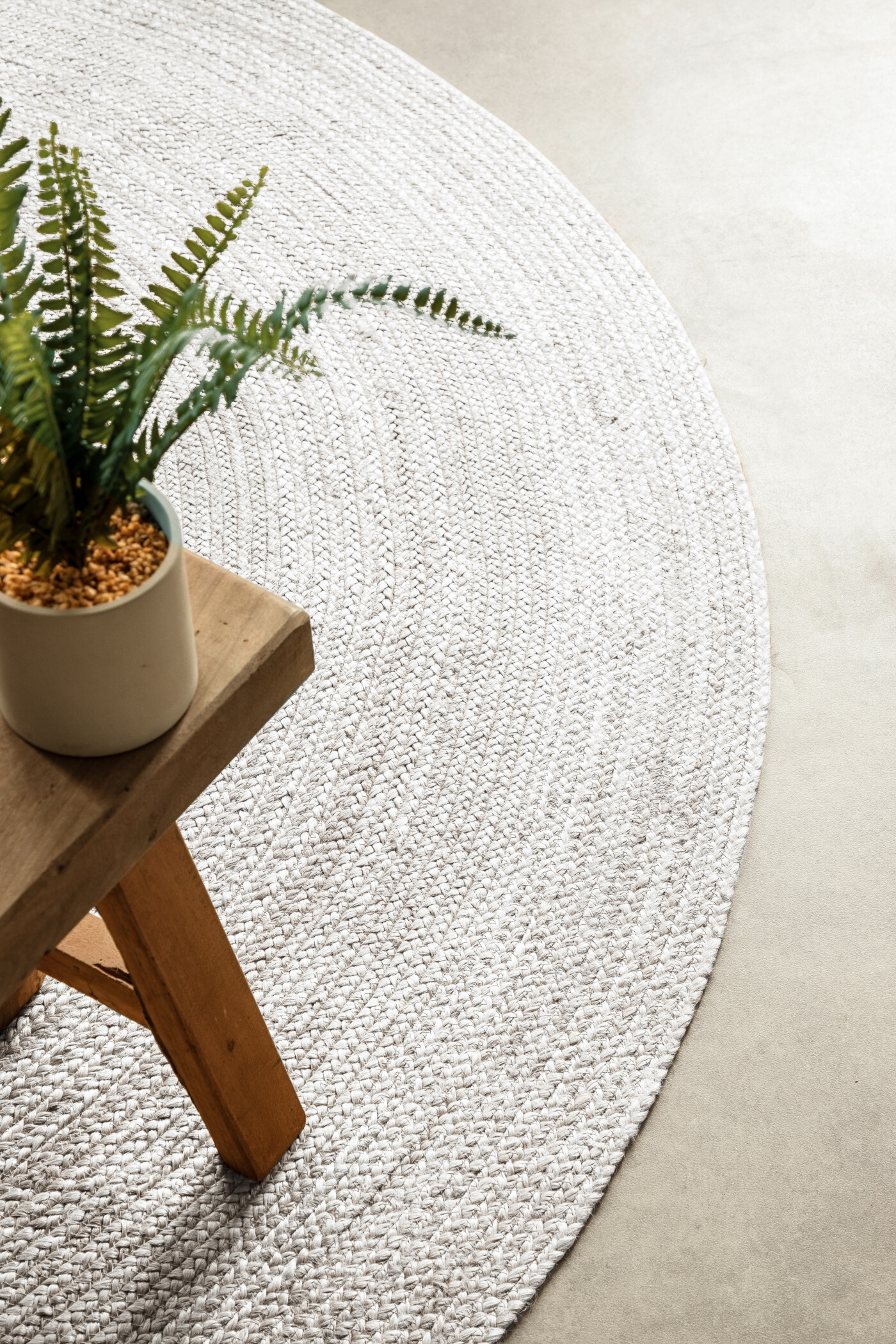 Kusový koberec Jute Braided 106321 White kruh Kruh Ø 100 cm 3