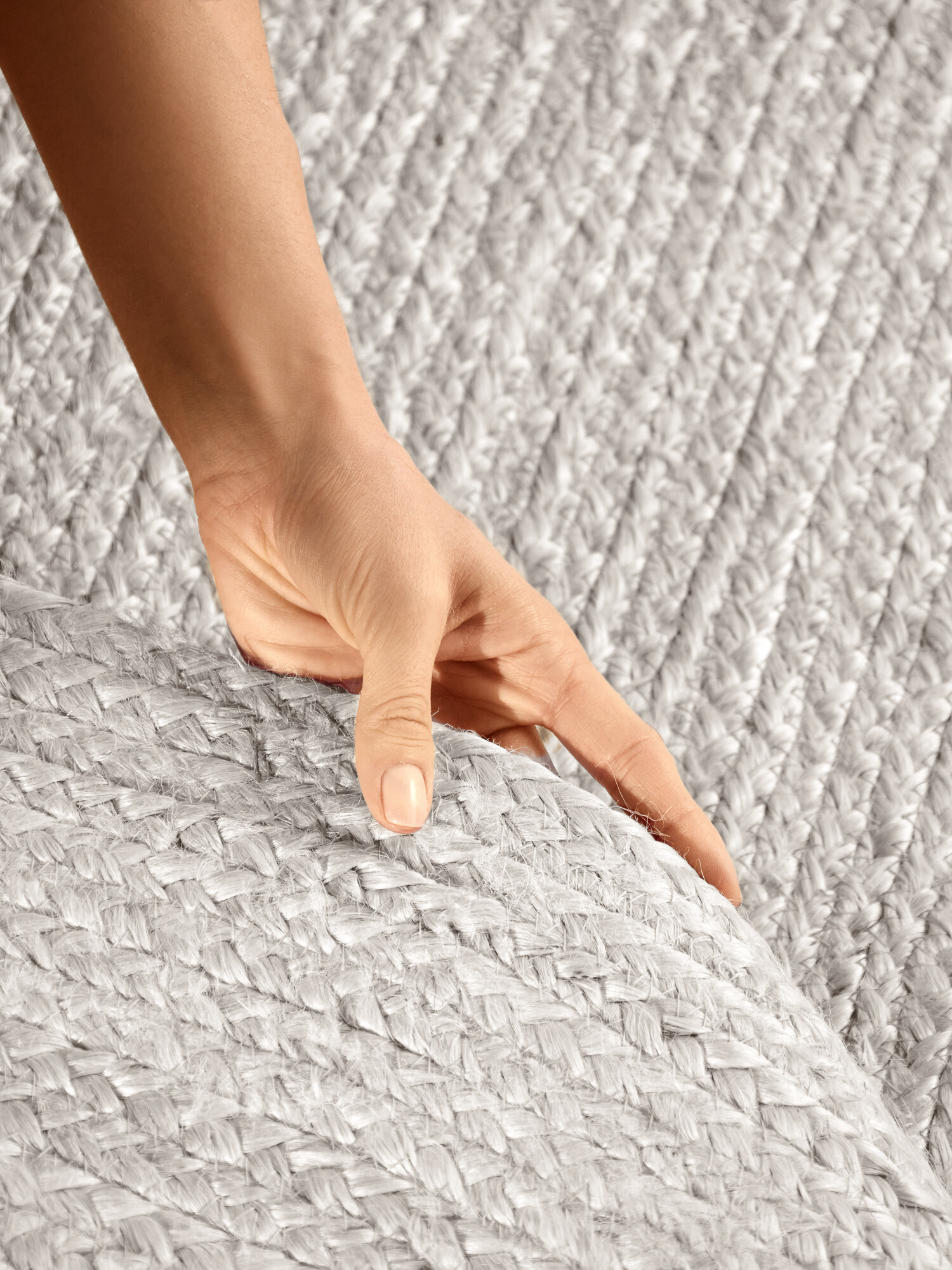 Kusový koberec Jute Braided 106321 White ovál 3