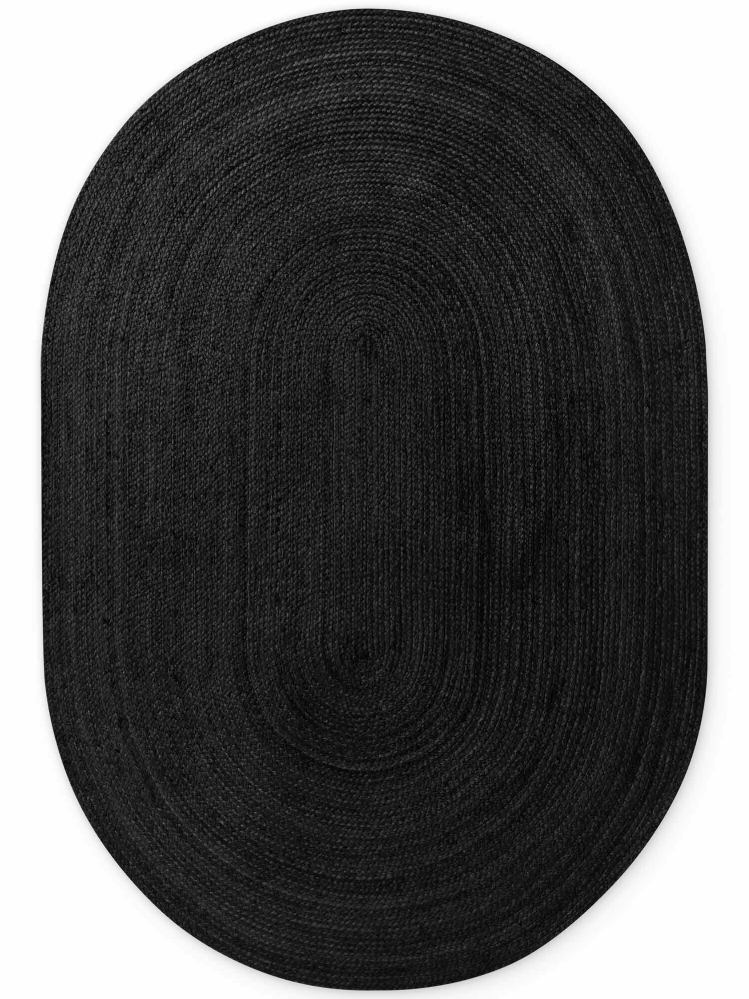Kusový koberec Jute Braided 106322 Black ovál