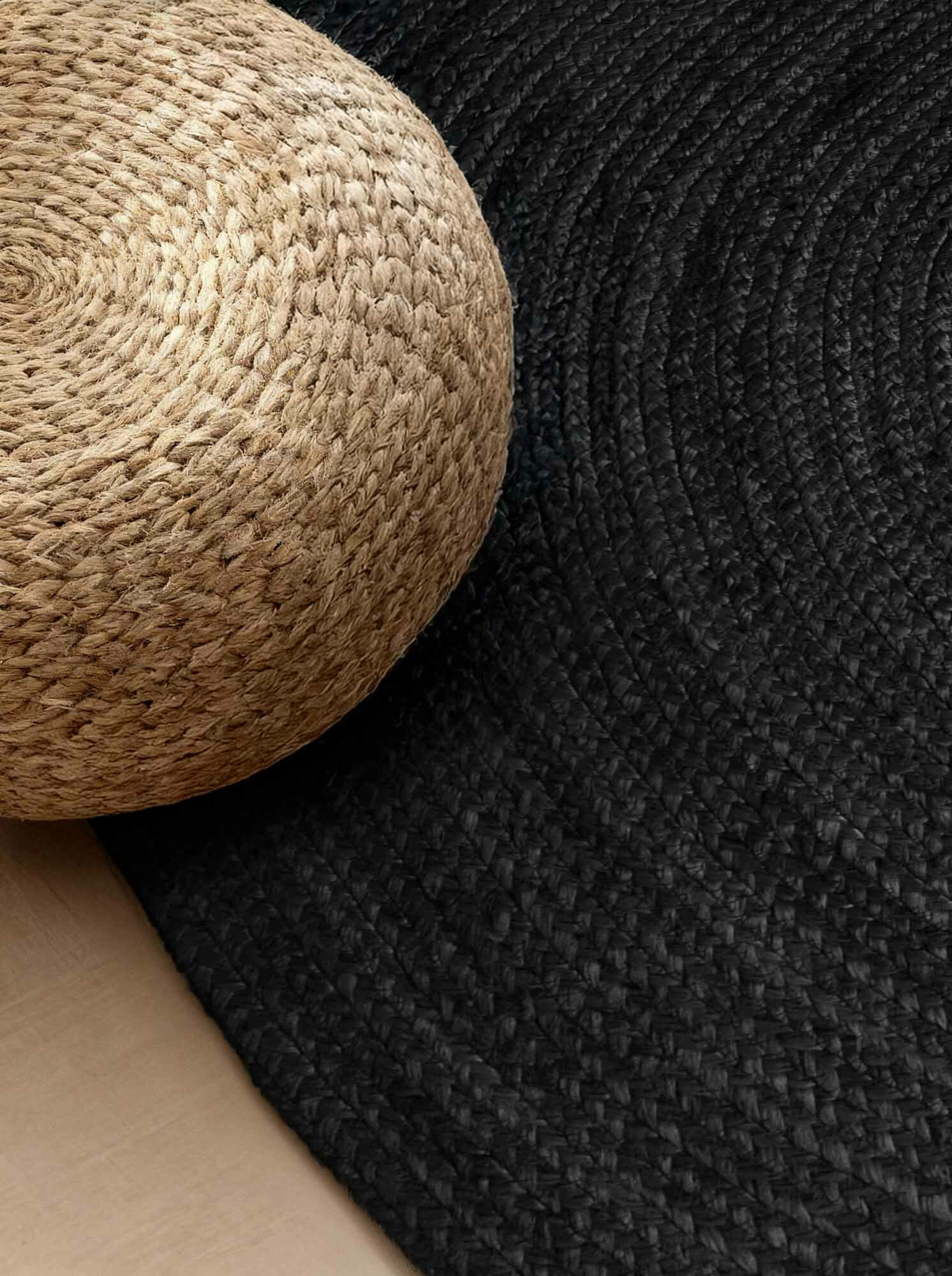 Kusový koberec Jute Braided 106322 Black ovál 4