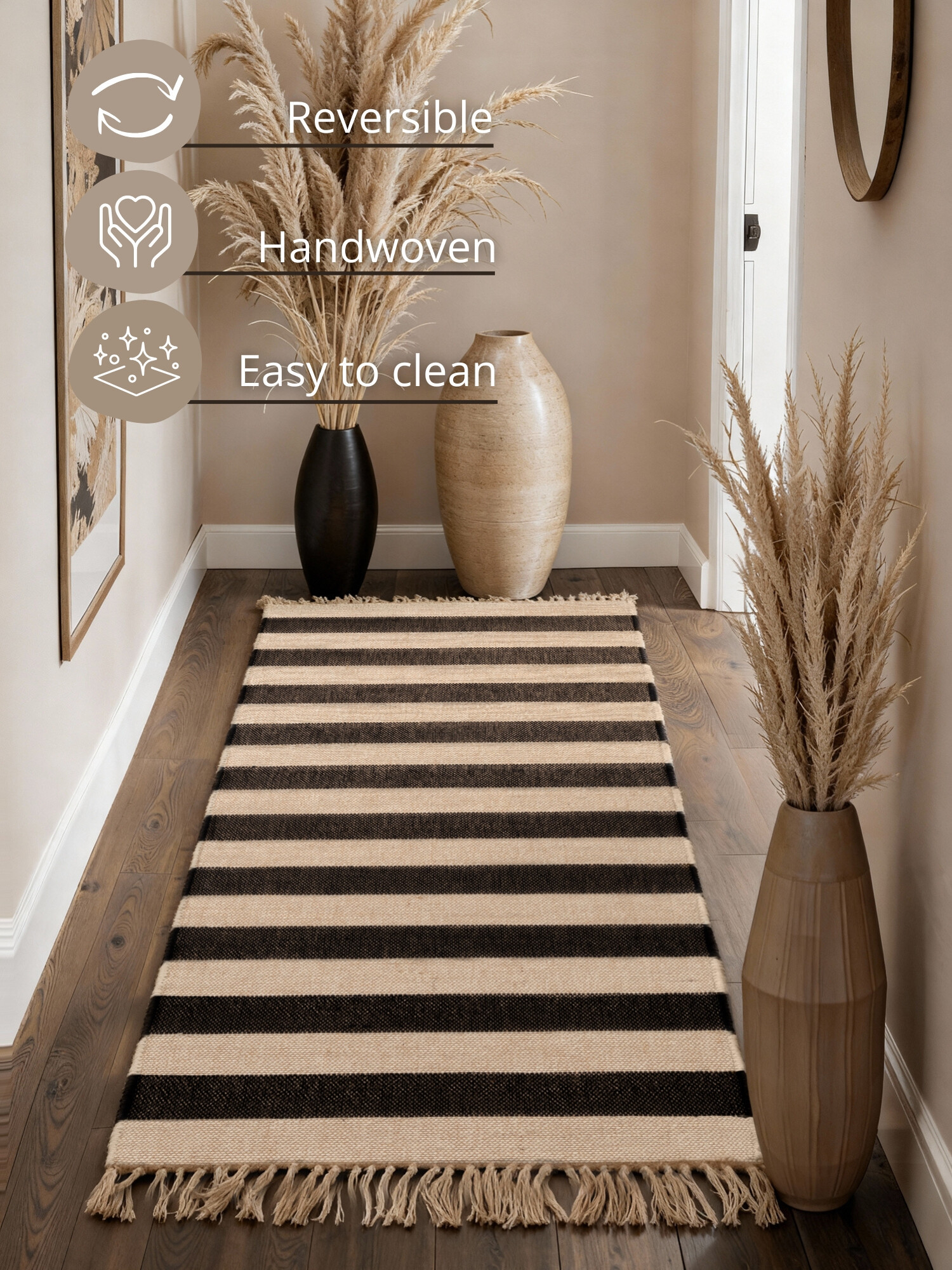 Běhoun Handloom 106334 Playa White Black 4
