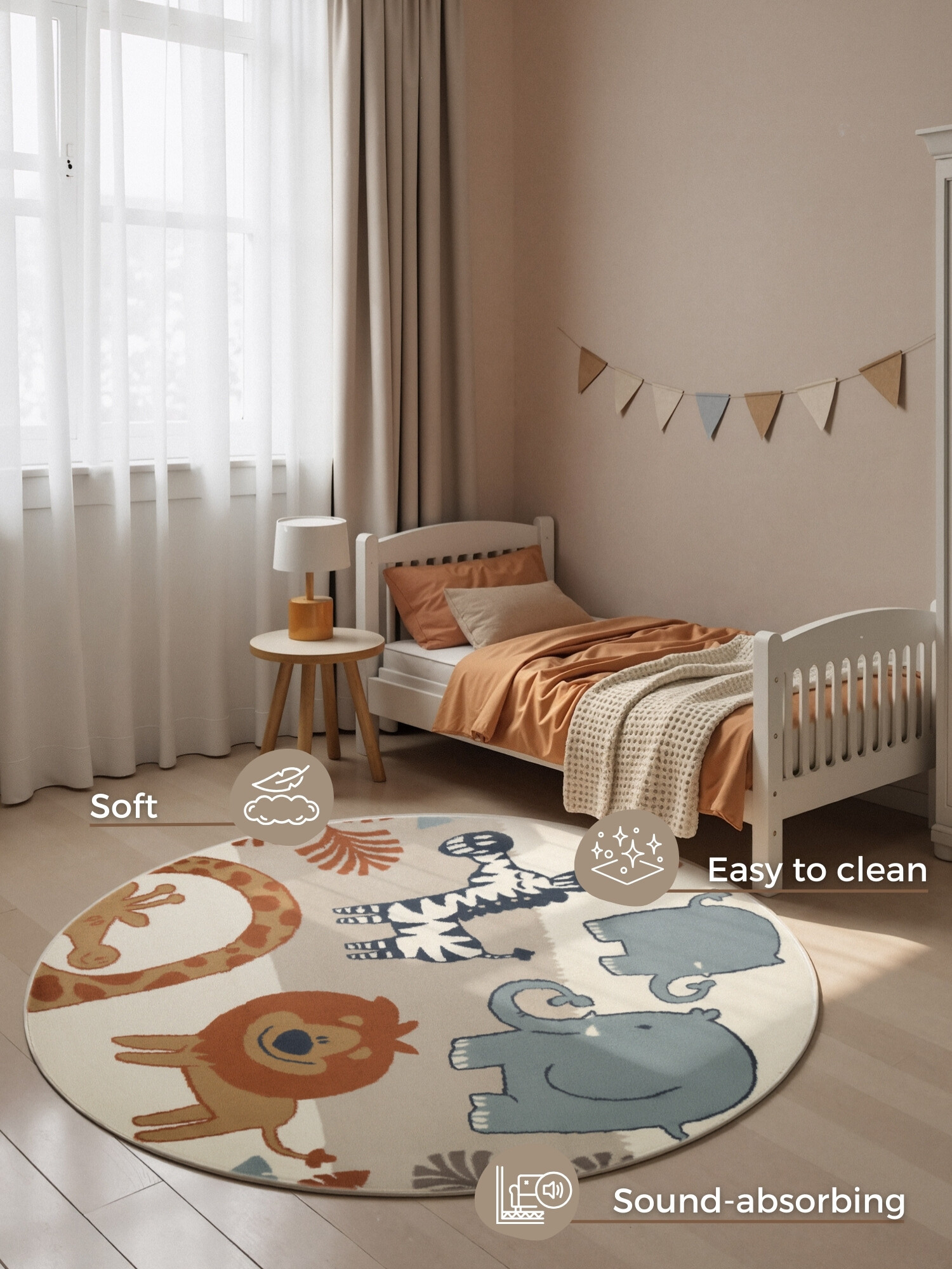 Dětský koberec Adventures 106409 Cream Multicolor kruh Kruh Ø 160 cm (obrázek 7)
