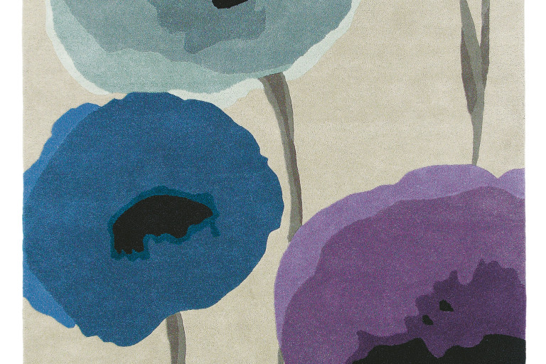 Kusový koberec Poppies indigo/purple 45705