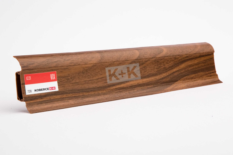 Obvodová soklová lišta plastová (pro PVC a vinyl) ořech tmavý 728 - 250cm