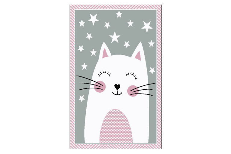Kusový koberec Kiddo F0132 pink - kočička růžová