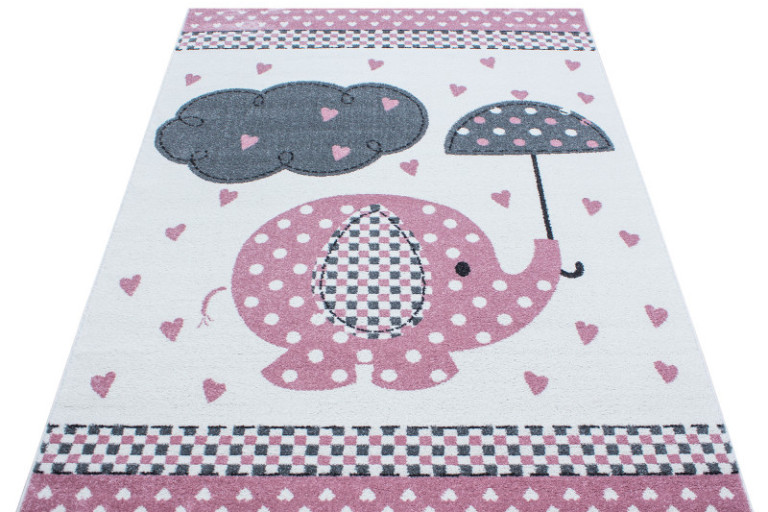 Kusový koberec Kids 570 pink - růžové slůně