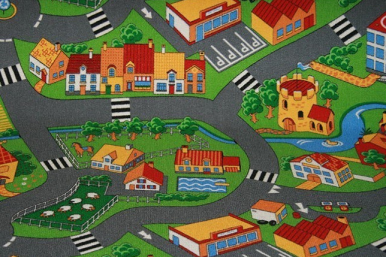 Metrážový koberec Little Village 90 rozměr š.400 x d.312 cm SVAT