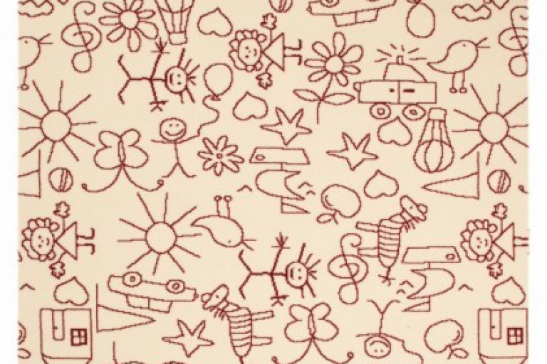 Kusový koberec Bambini 103063 Strichmännchen 140x200 cm