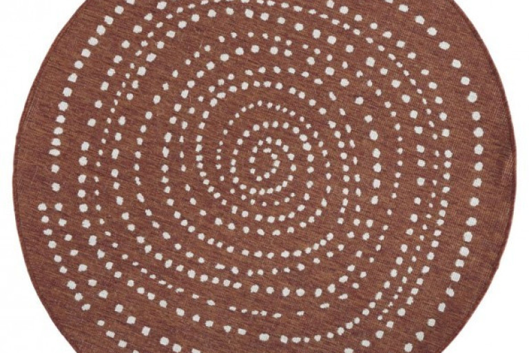 Kusový koberec Twin-Wendeteppiche 103110 terra creme kruh