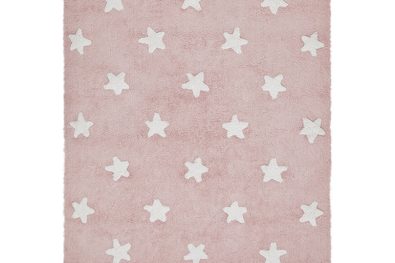 Ručně tkaný kusový koberec Stars Pink-White